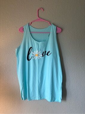 Light Blue Sleeveless Tank Top - Relaxed Fit